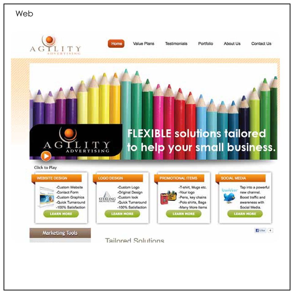 Agility Advertising homepage design