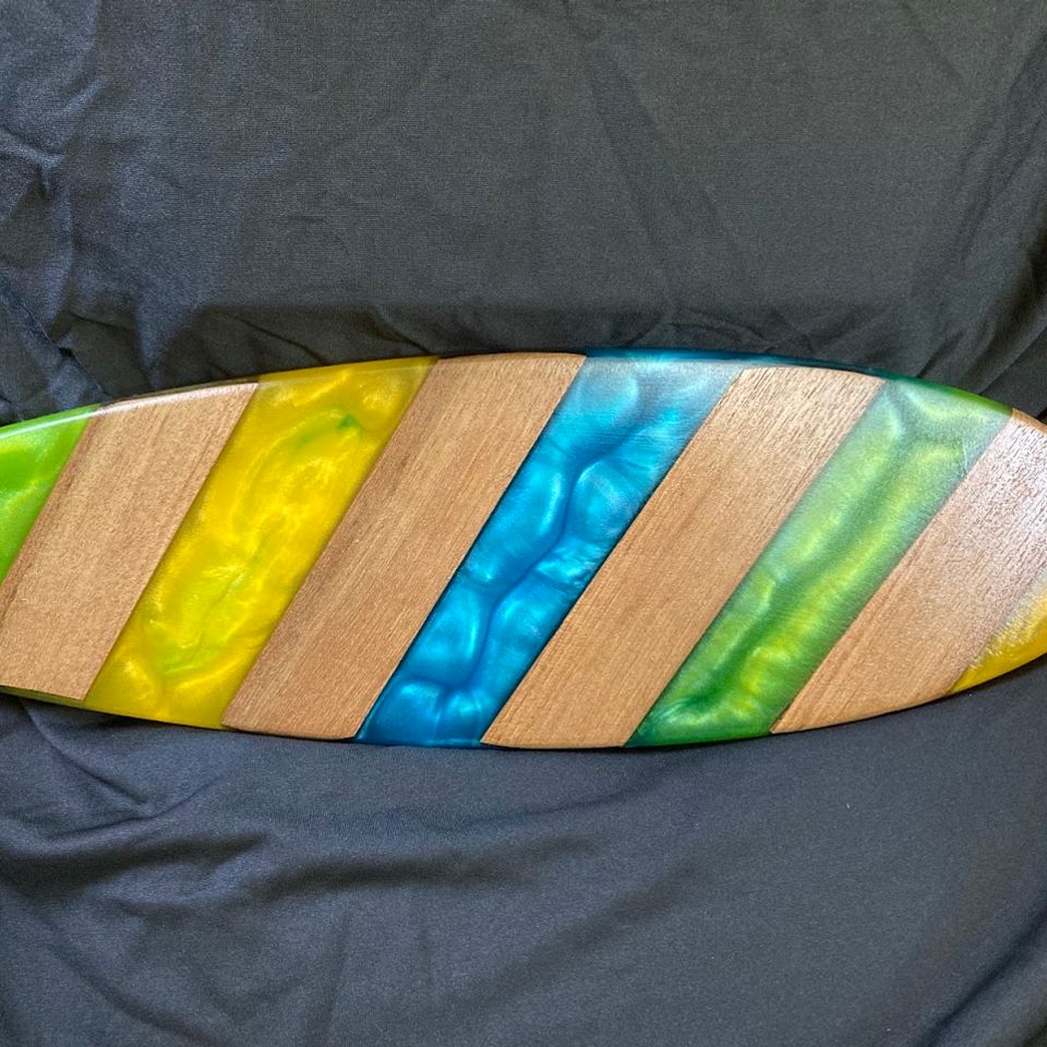 Multi colors resin surfboard