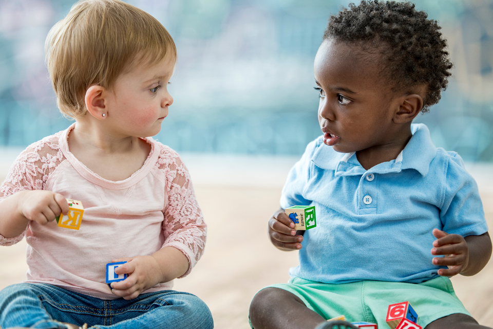 Infant boy and girl