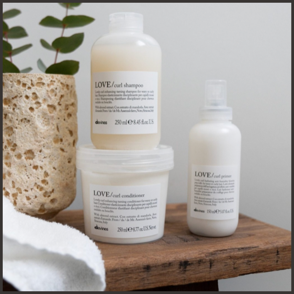 Collage.davines product with plant