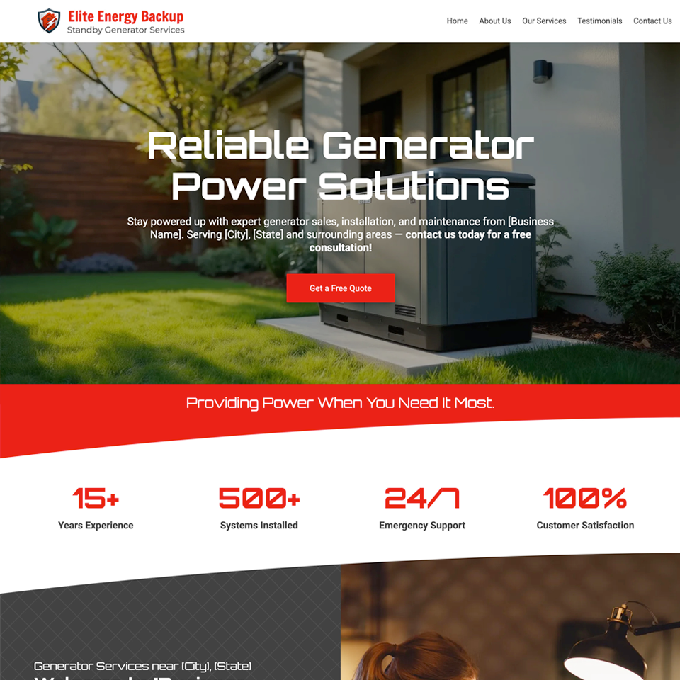 Generators website design theme
