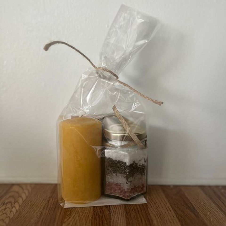 Candle and foot bath by Green Forest Soaps & Salves, Paradise, PA