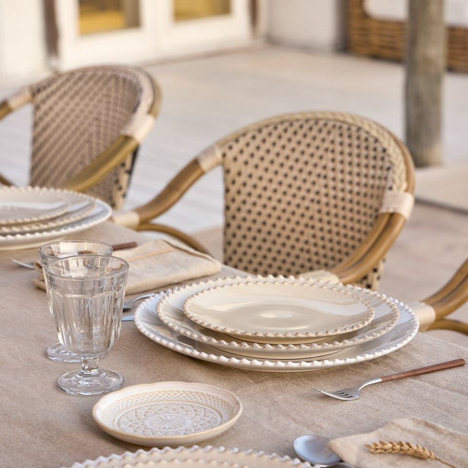 Pearl cream set on table