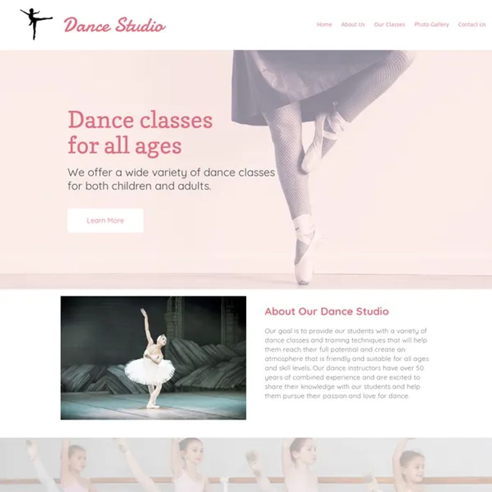 Dance studio website theme original original