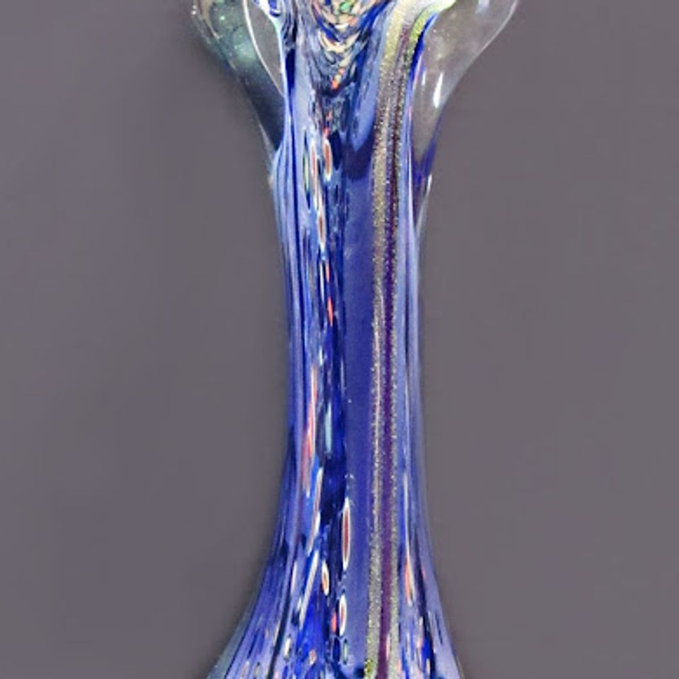 Blue glass sculpture