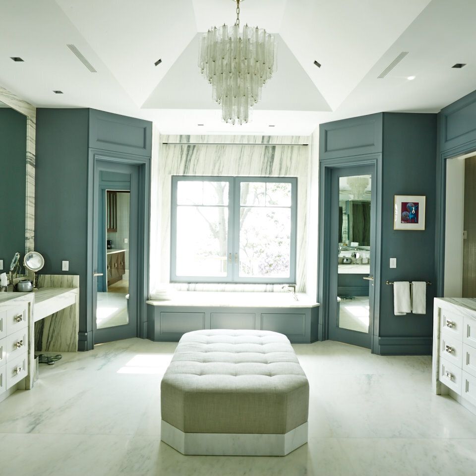 Bathroom blue doors