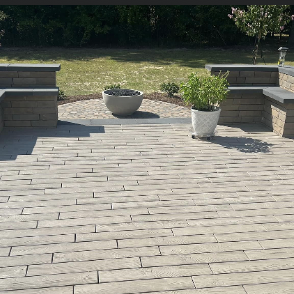 Photo of custom patio in la grange nc, custom paver patio near kinston nc, fulchers lawn & garden la grange nc