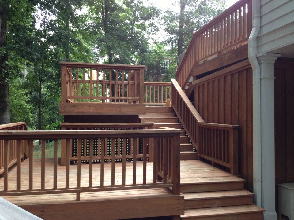 Stained deck