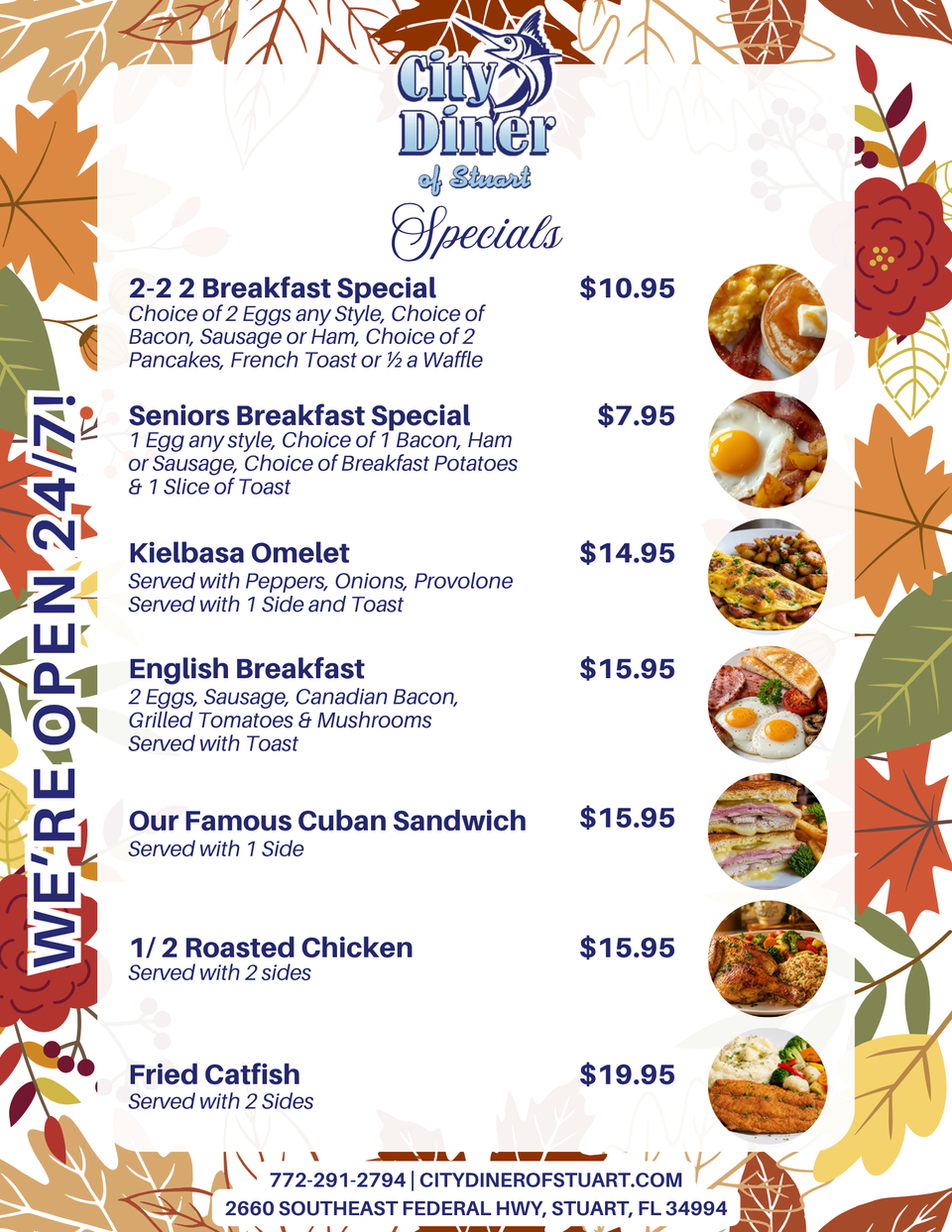 City diner specials for social 9.14