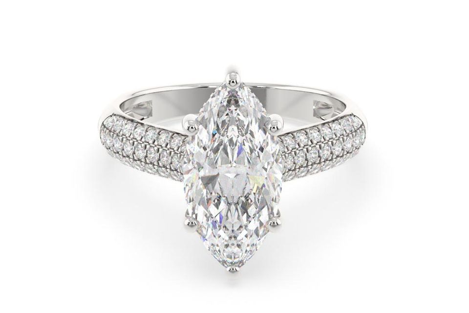 Marquise lab engagement ring