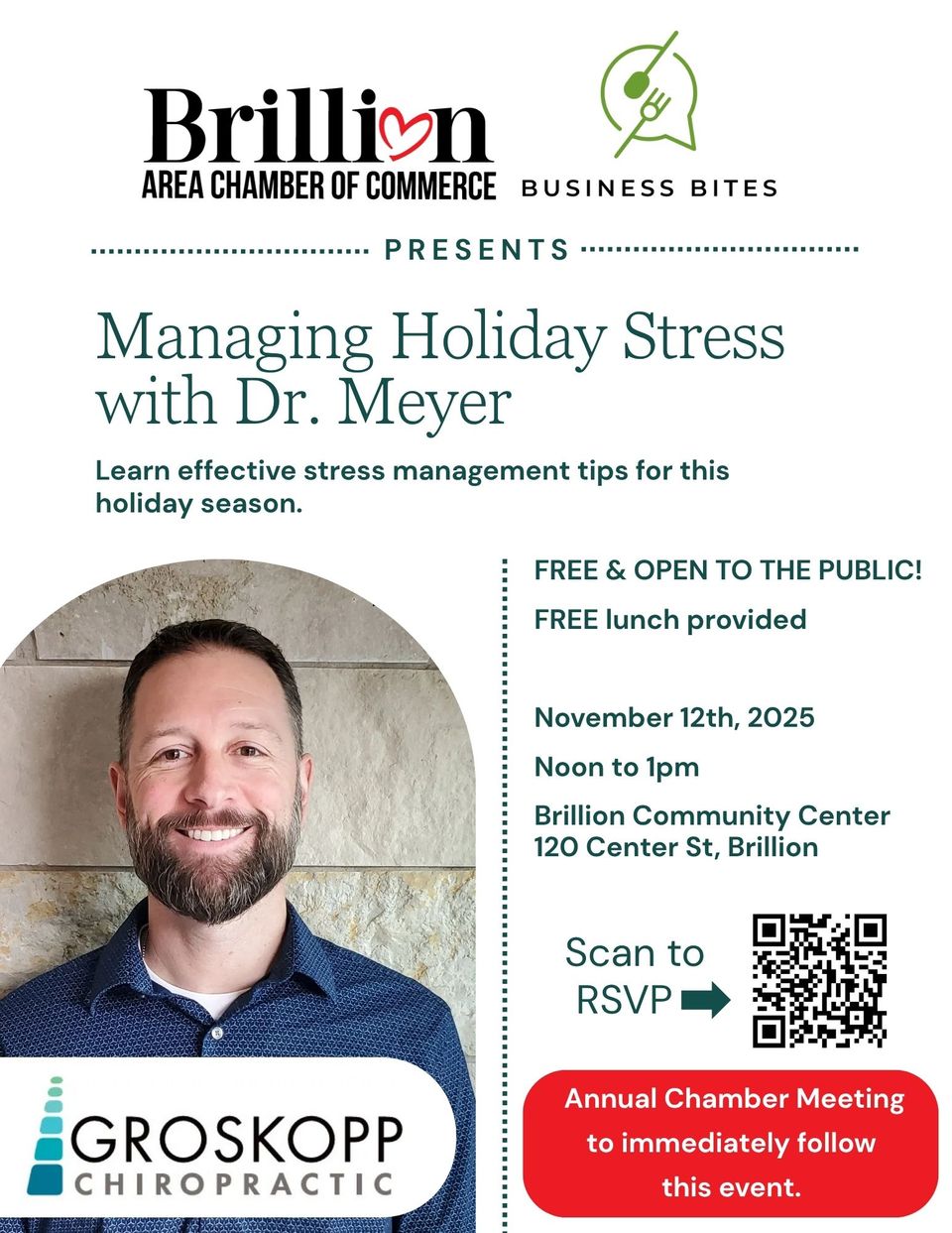 Flyer   managing holiday stress  with dr. meyer  