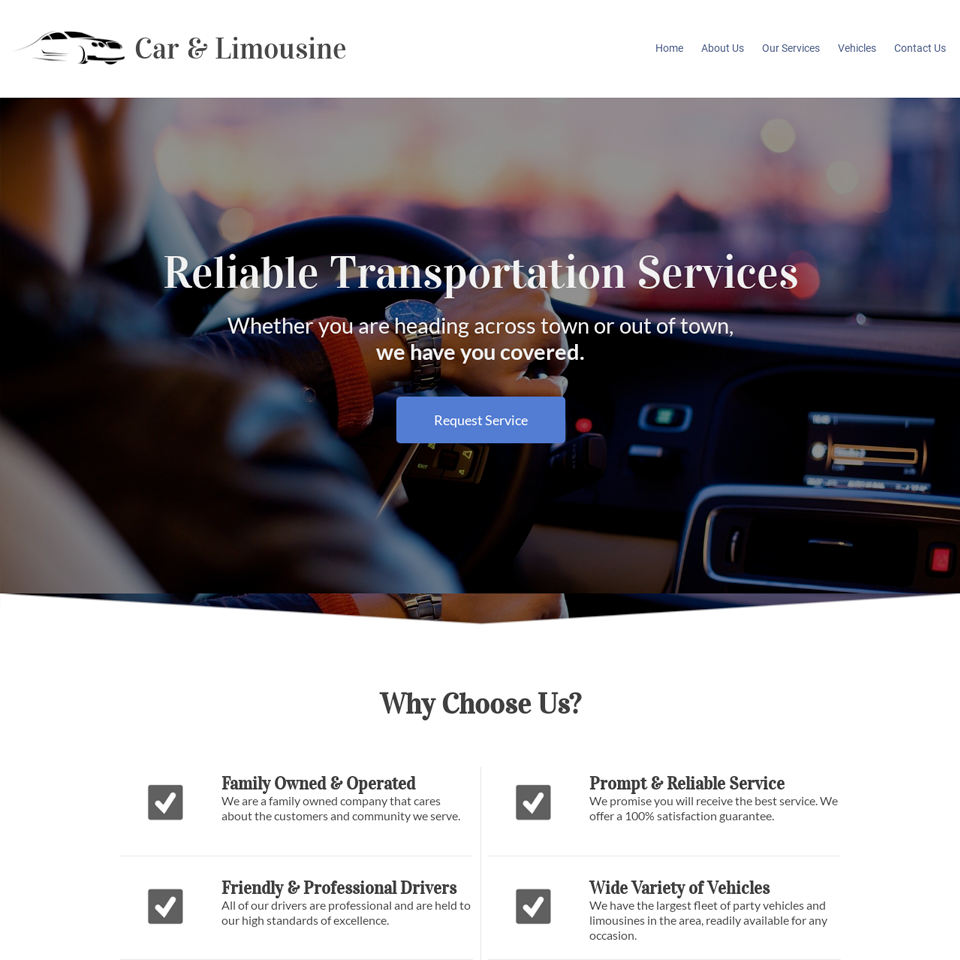 Car limo website design