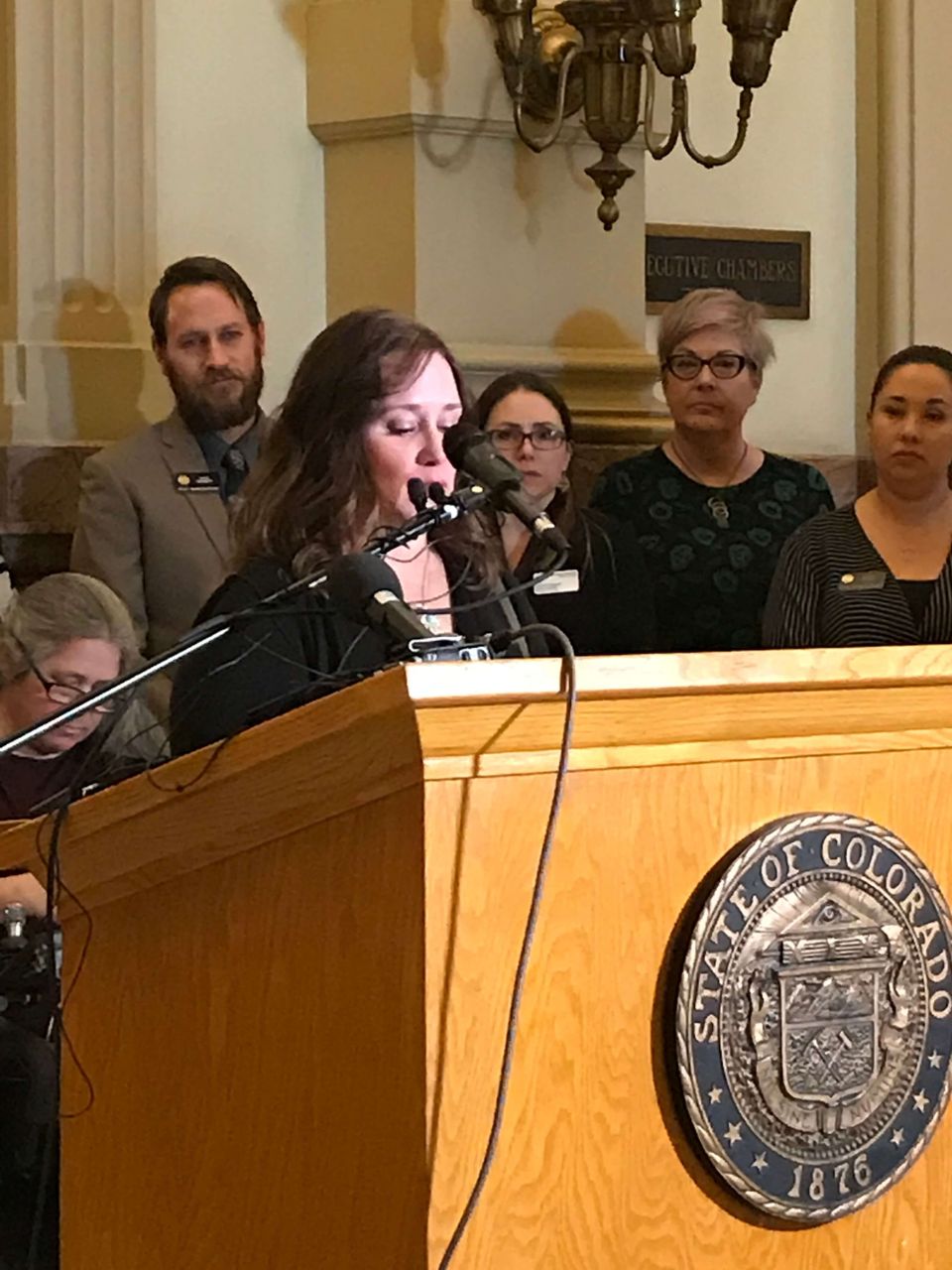 Mozaro Founder Shawn Satterfield testifying at Colorado State Capital regarding the impact of high health insurance premiums on small businesses