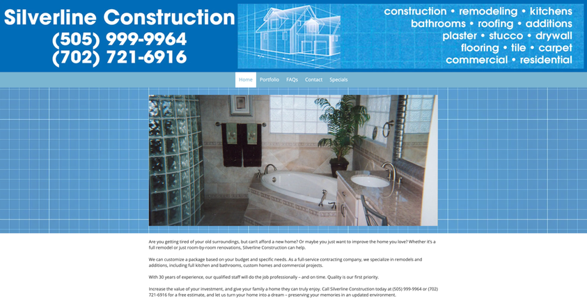 Silverlineconst website
