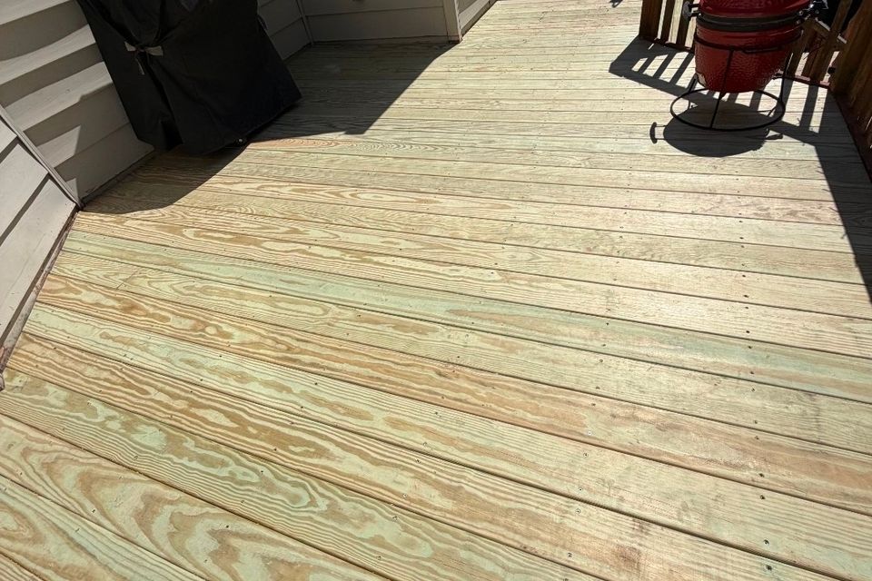 A completed wood deck, Virginia Beach VA