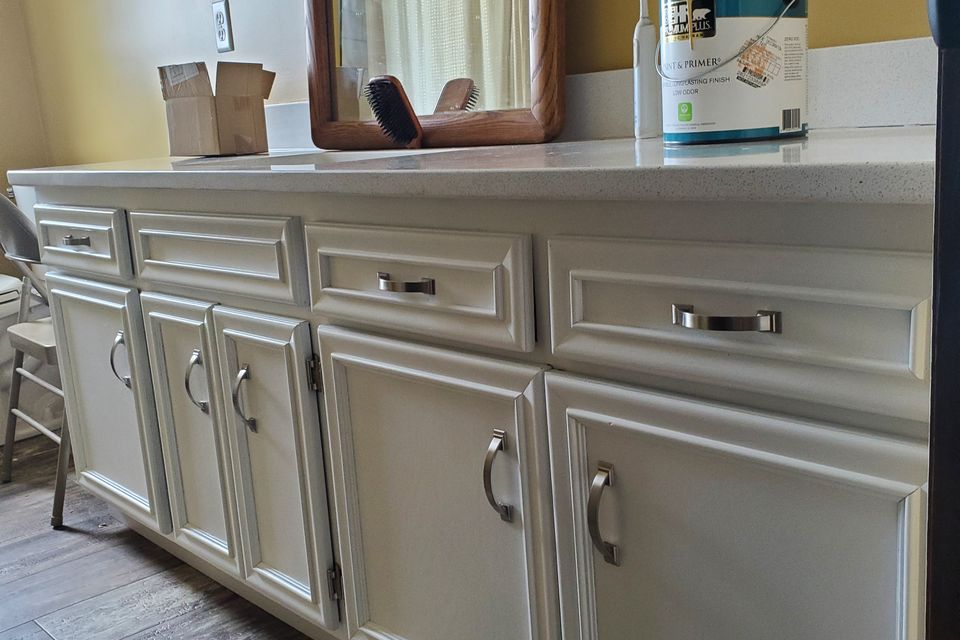 Re faced bathroom cabinet