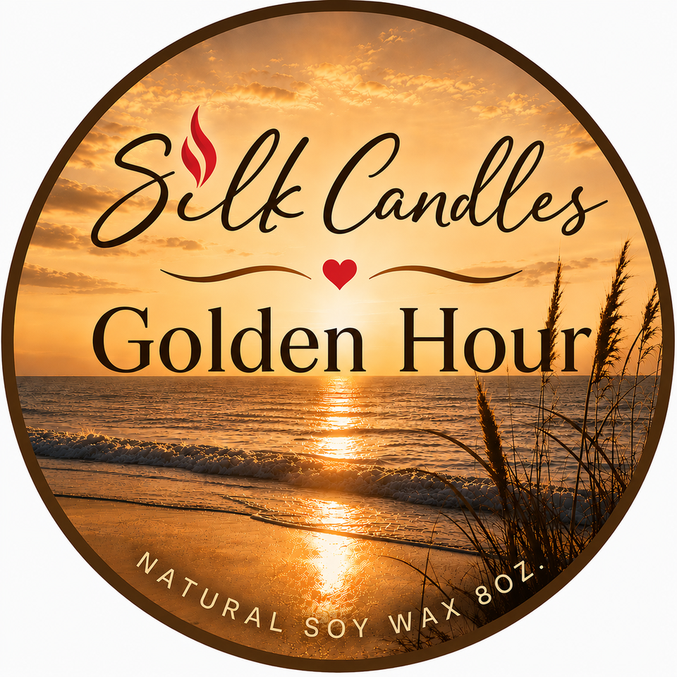 Golden hour color label red flame