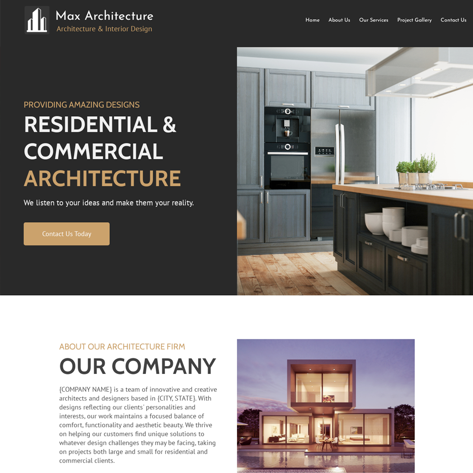 Architect website template 960x960