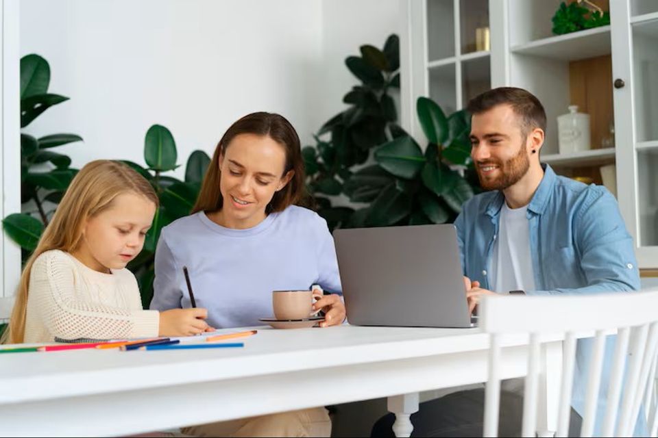 Parents working remotely