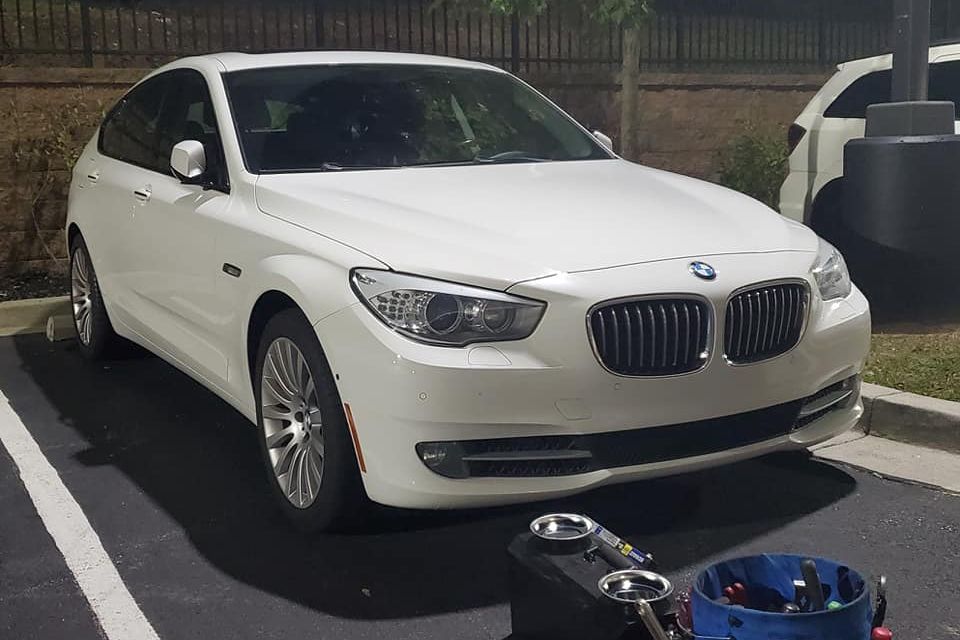 White bmw sedan
