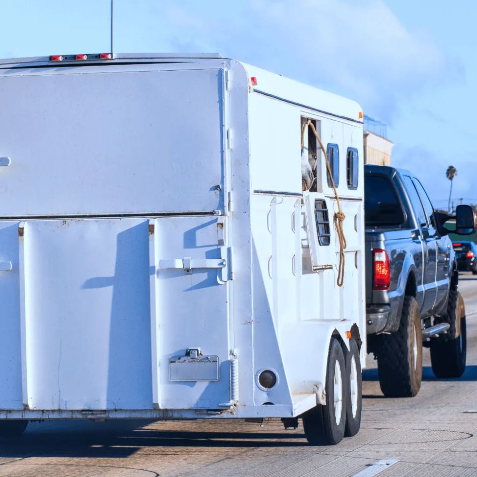 Truck pulling trailer