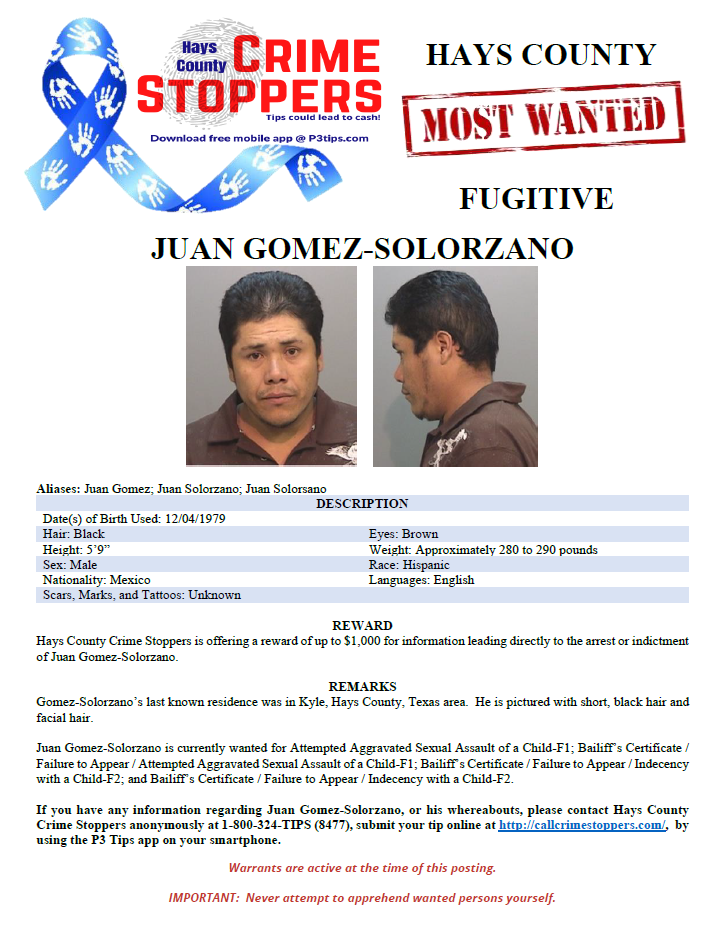 Gomez solorzano most wanted poster