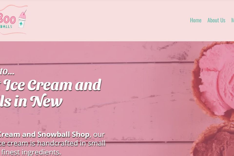 Bella Boo Ice Cream and Snowballs Website image