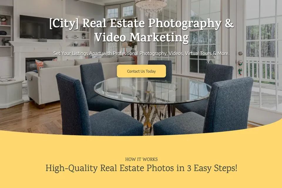 Real estate photography website design theme dark original