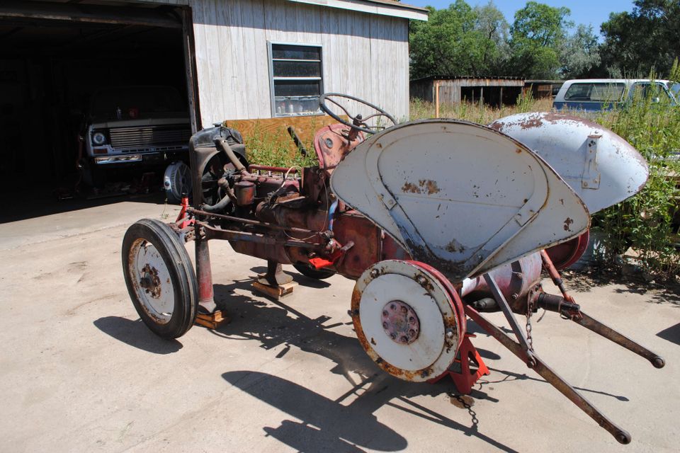 Tractor blasing before 