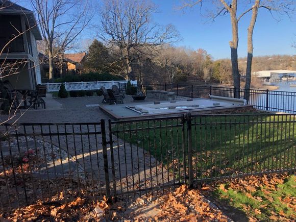 Fence around back yard at lake house