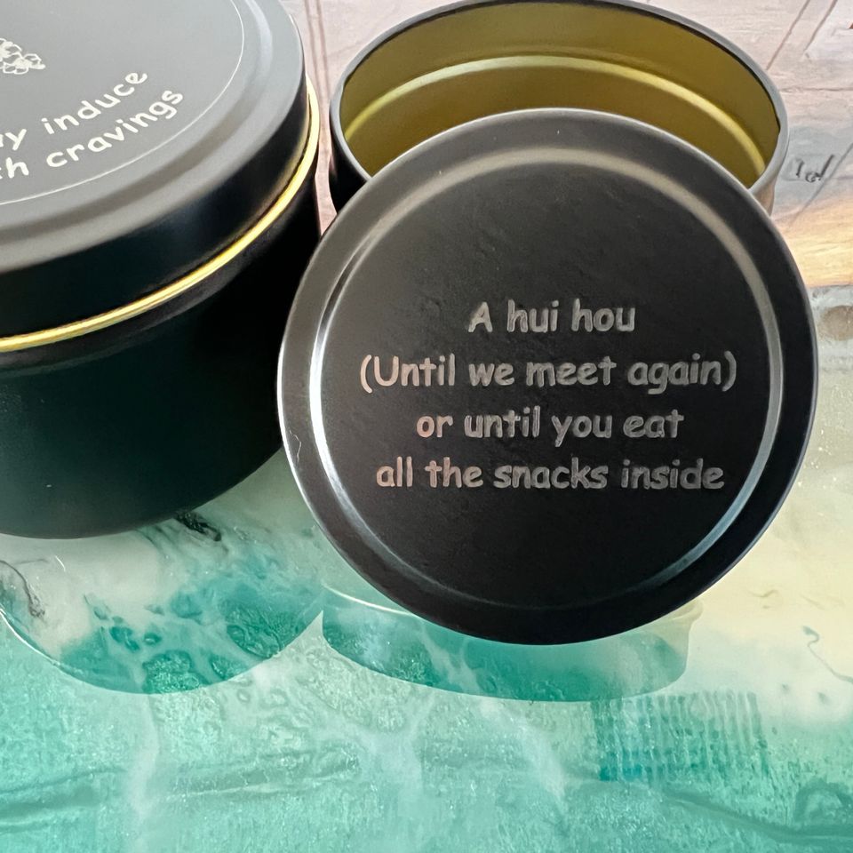 Black 6 inch tin can