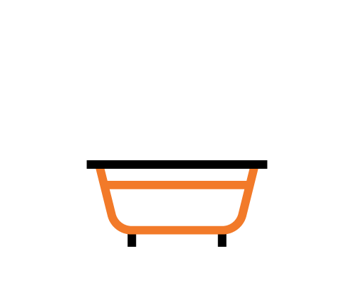 Plumbing supplies icons tubs