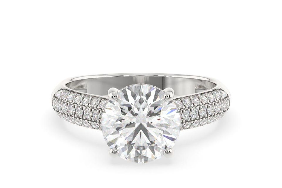 Round lab engagement ring