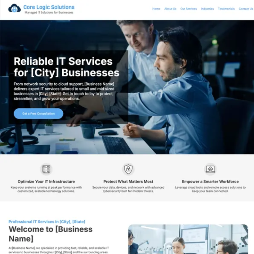 Reliable it service website build