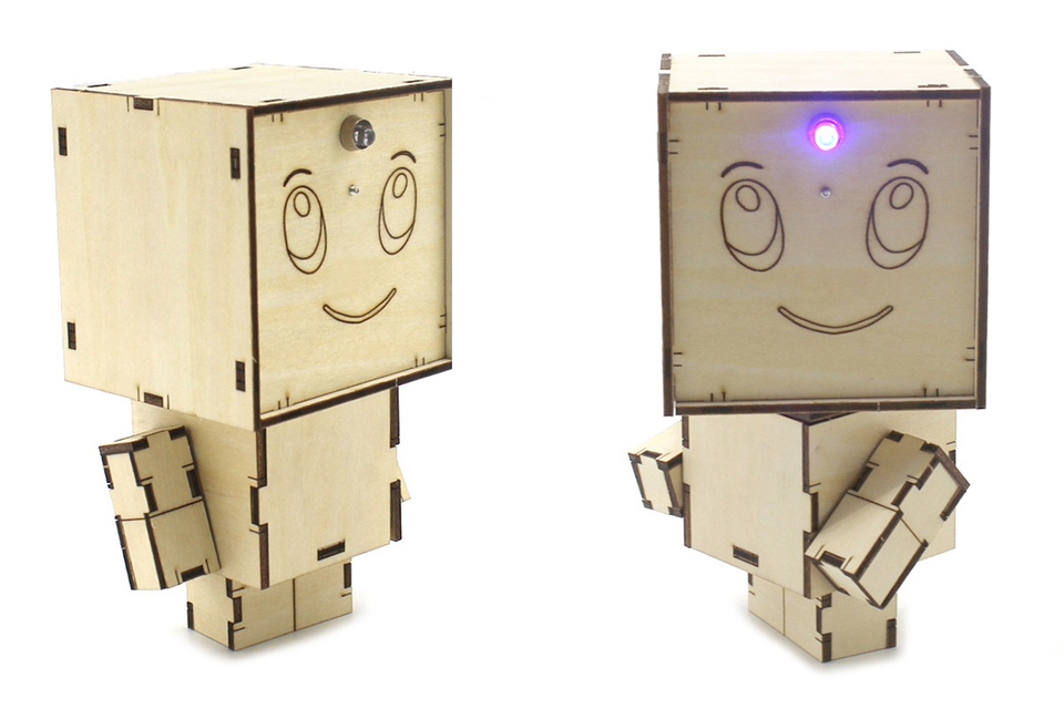 10. okyn g5538 diy small box robot kit wooden electronic assembly project for stem education fun learning toy (2 2)