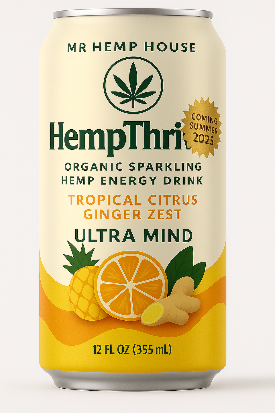 Hemp thrive ultra mind energy drink can coming summer 2025