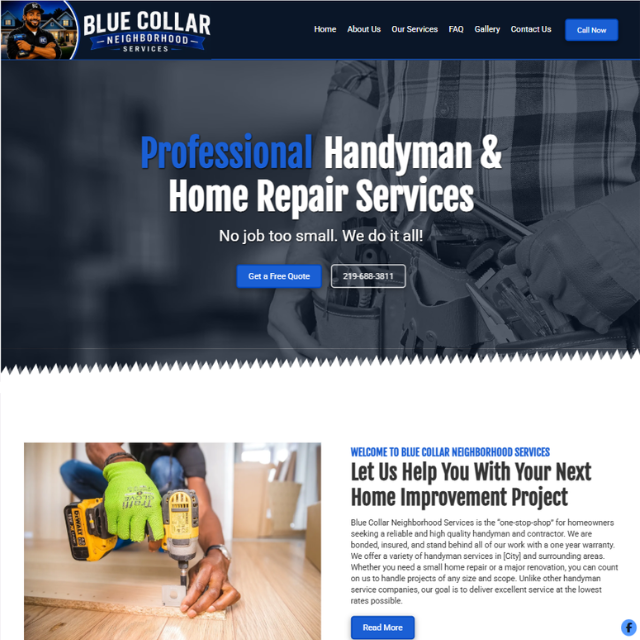 Blue Collar Neighborhood Services Website