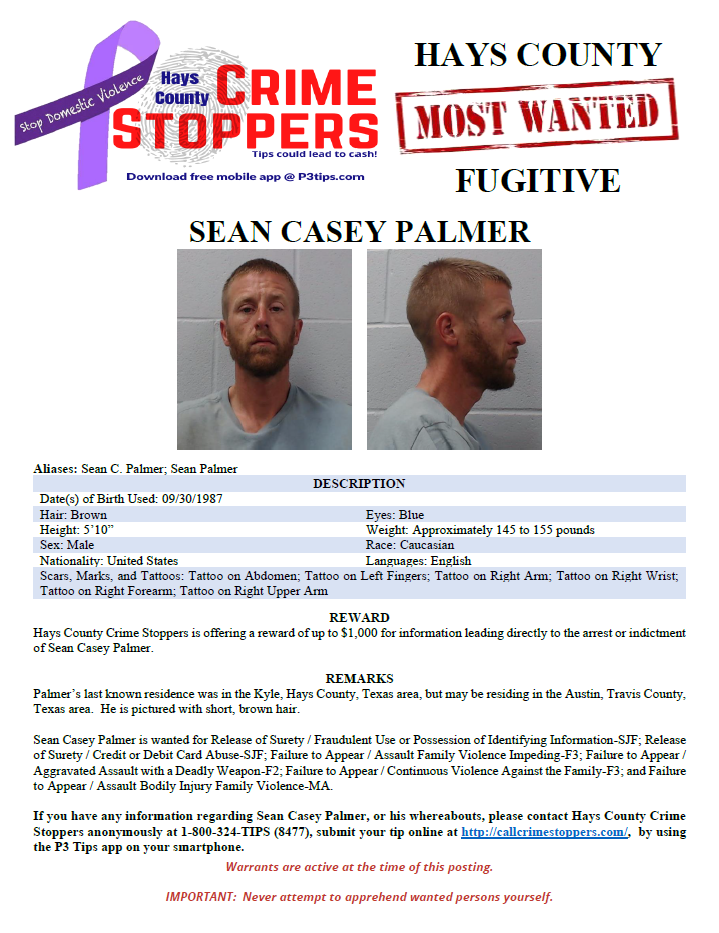 Palmer most wanted poster