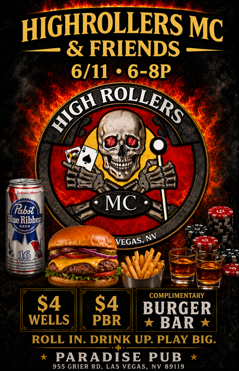 High Rollers MC | Bike Night at Paradise Pub