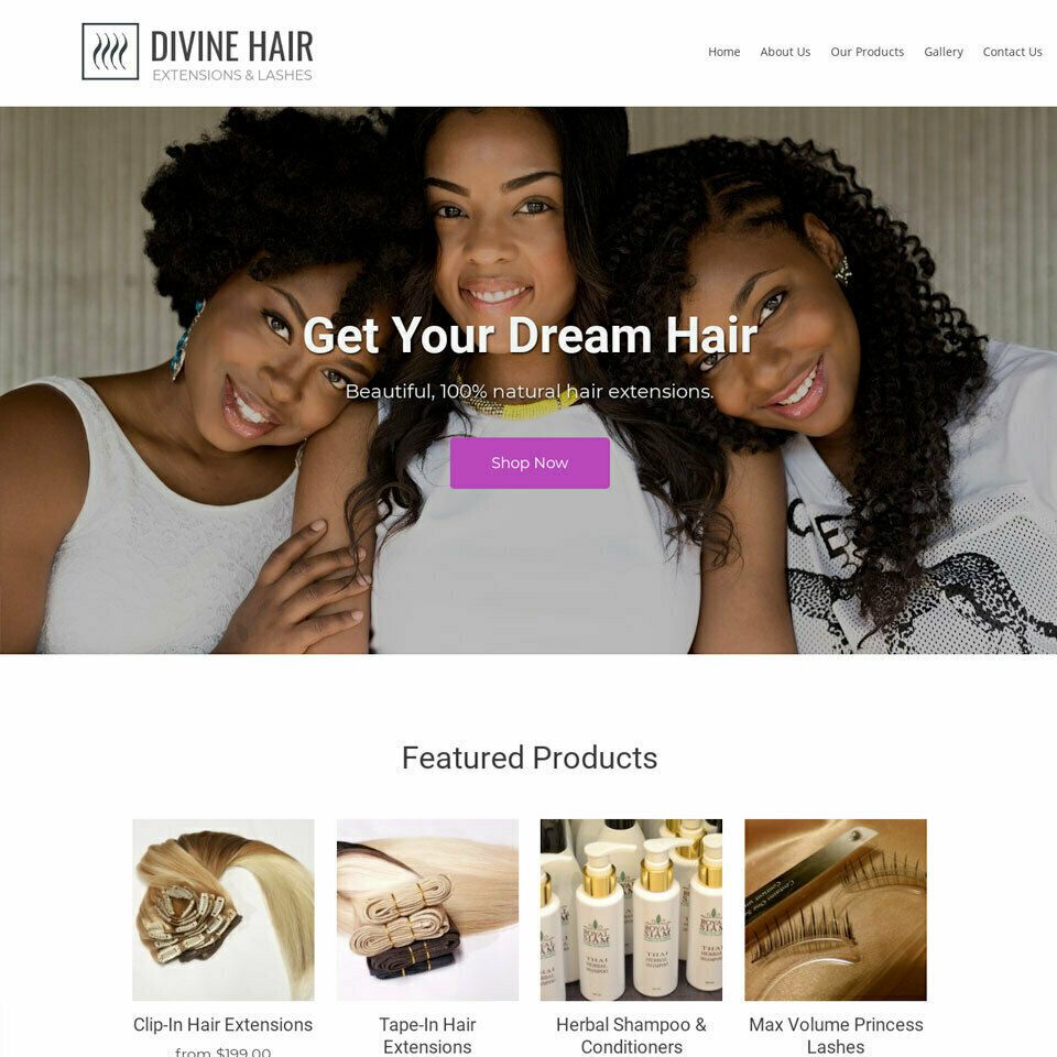 Hair extensions website template 960x960