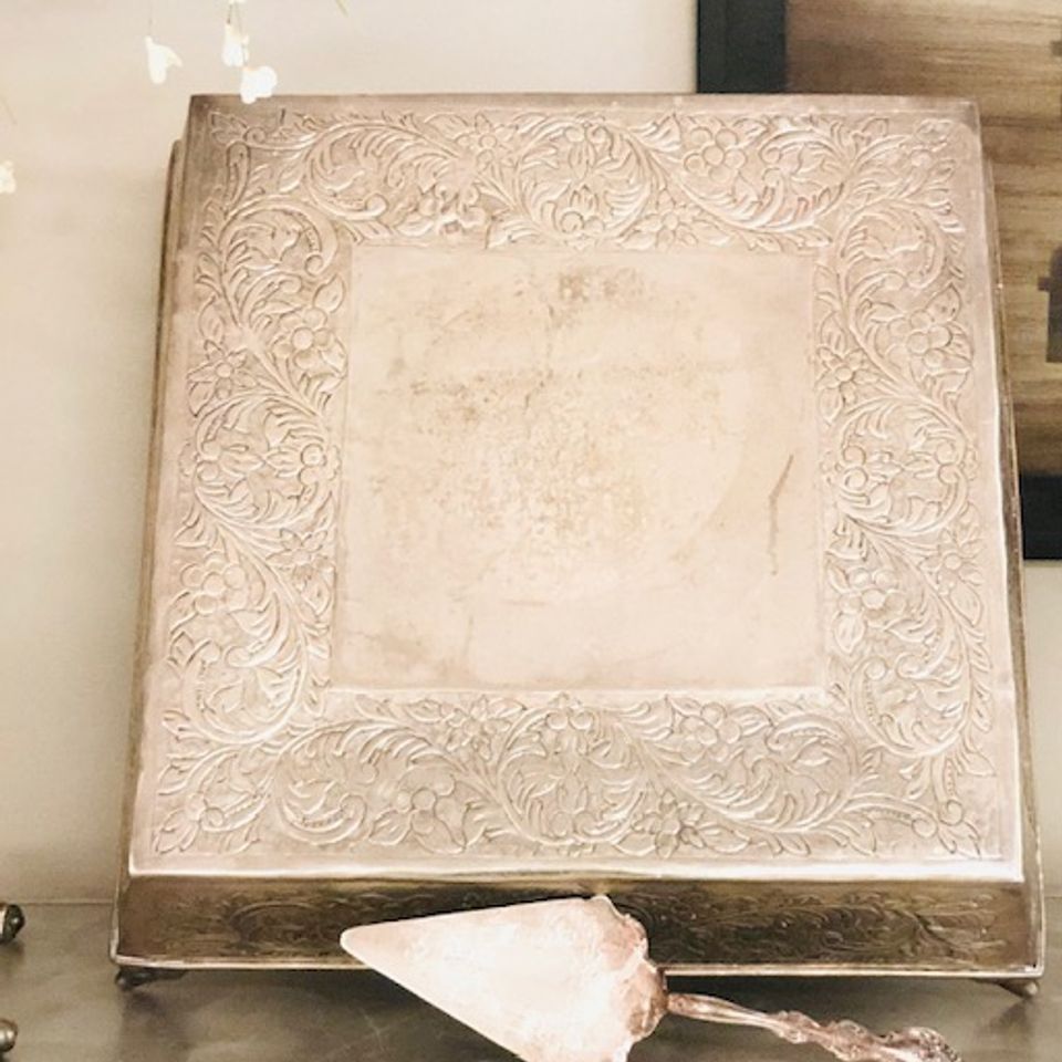 Cake stand silver rectangle