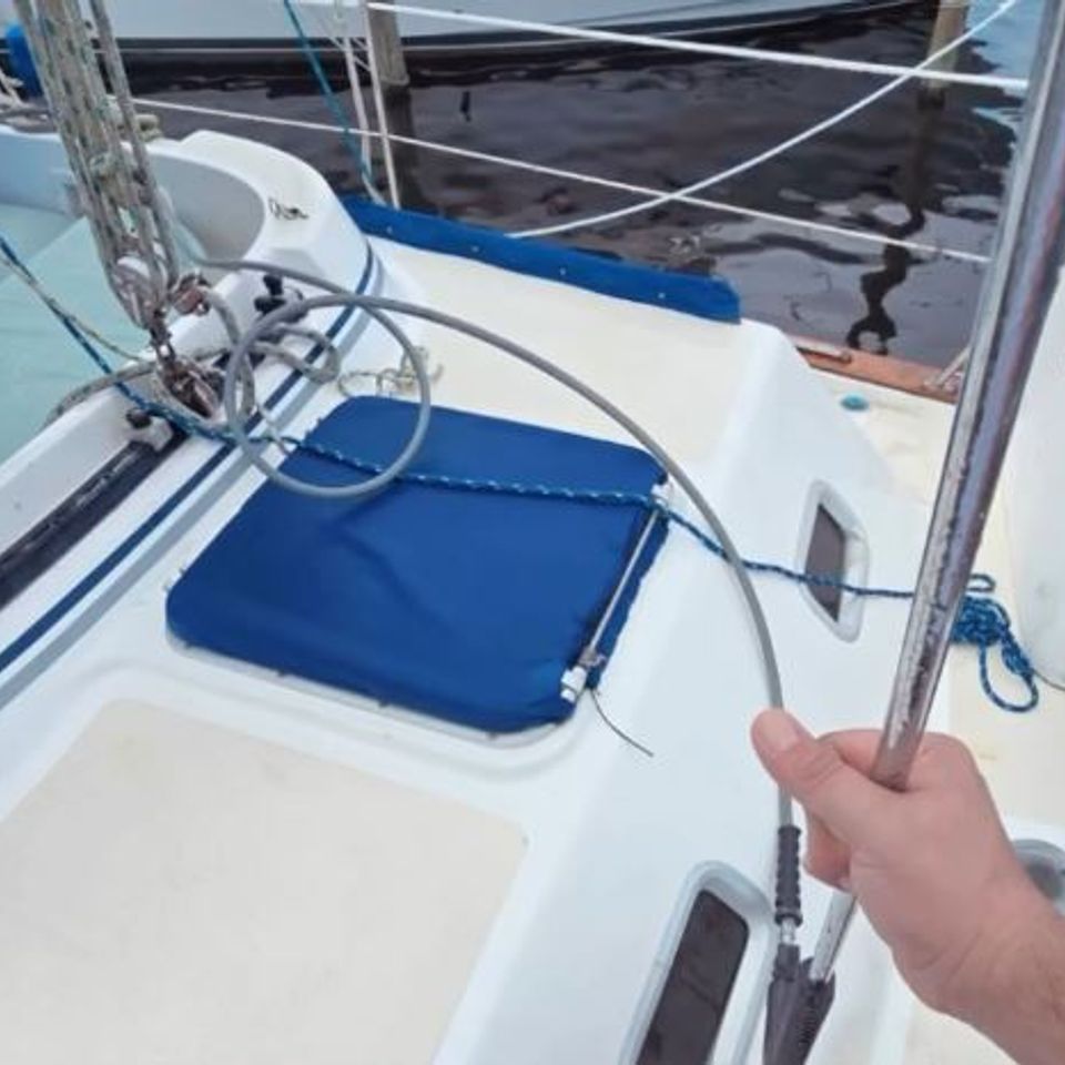 A clean boat after a detail and power wash in Florida