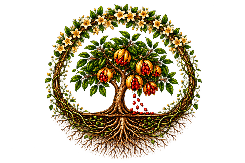 Full ackee tree emblem