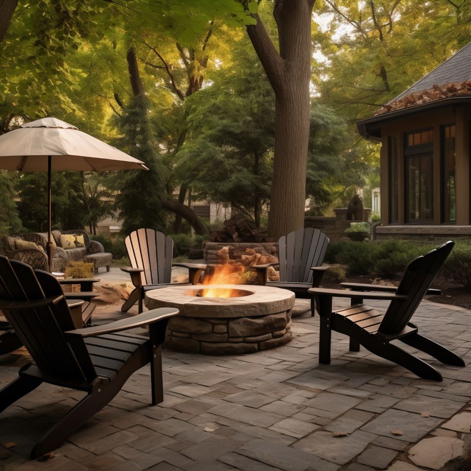 Patio fire pits and retaining walls