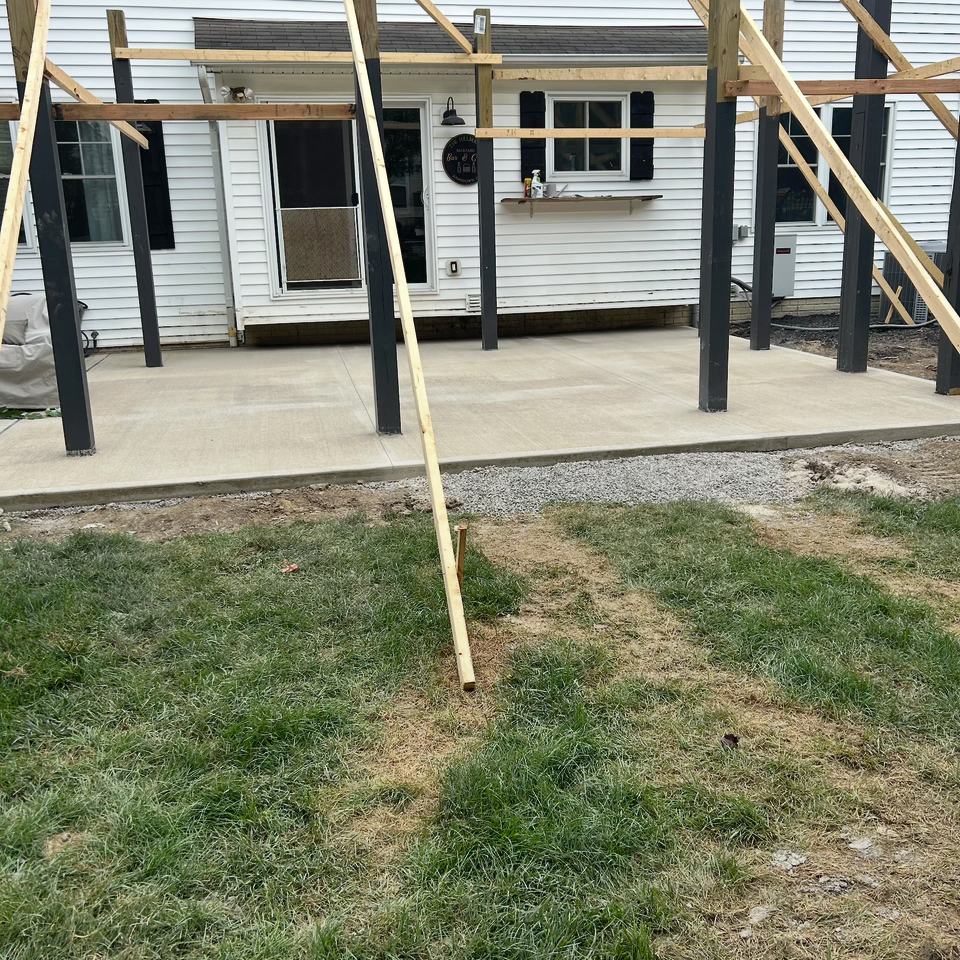 Concrete porch construction
