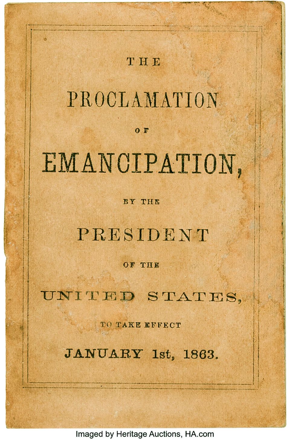 Antique cover for the emancipation proclamation  origin unknown.