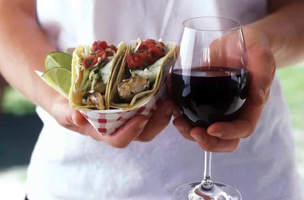 Mexican wine and tacos