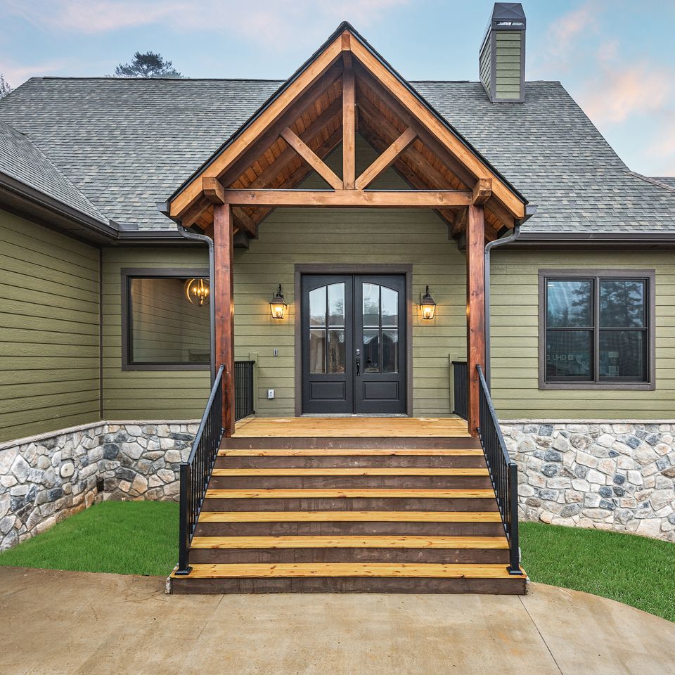 Entrance   stone steps to be completed