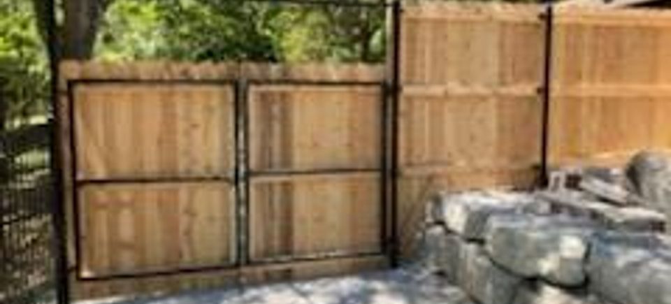 Custom metal framed privacy gate