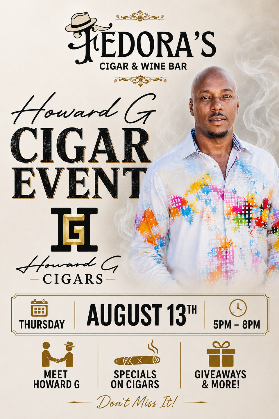 Howard g cigar event 8.13.26